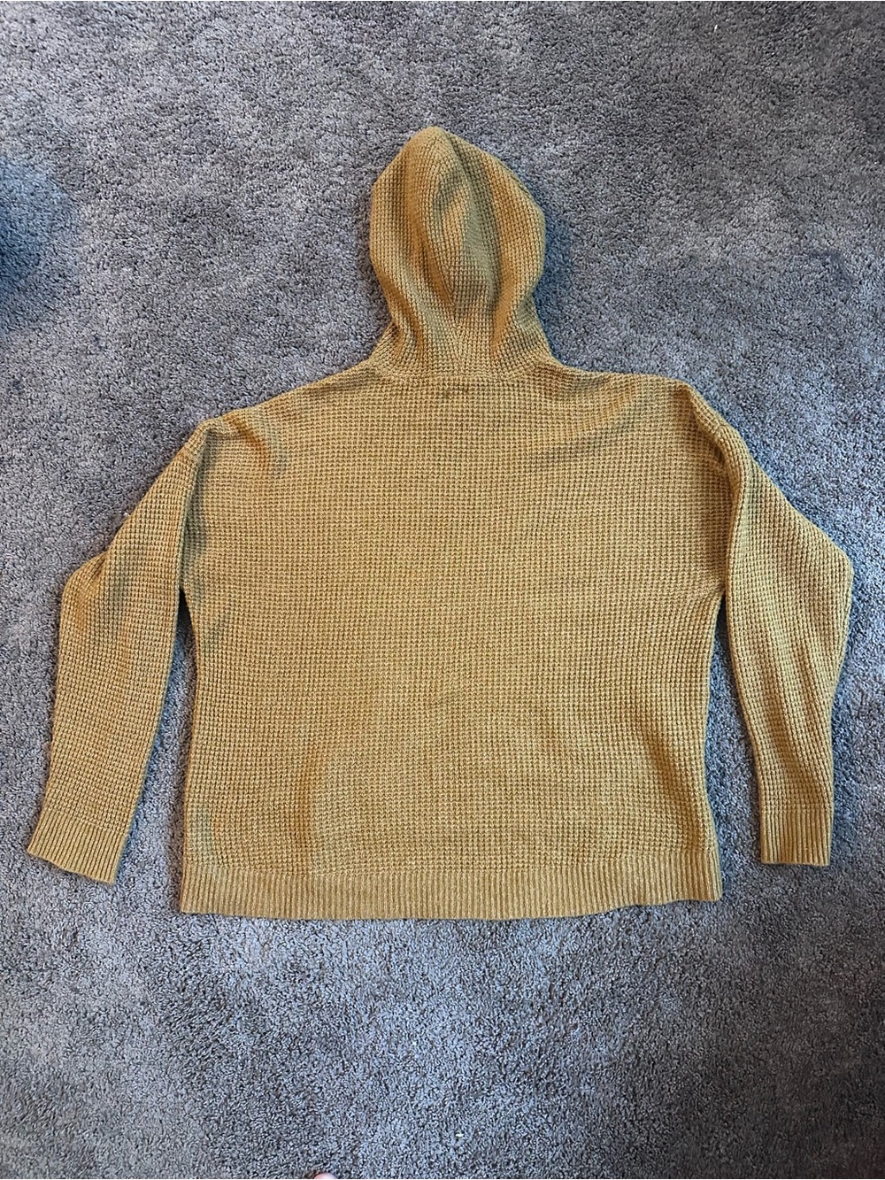 Aerie Waffle Knit Hoodie- Mustard -S
